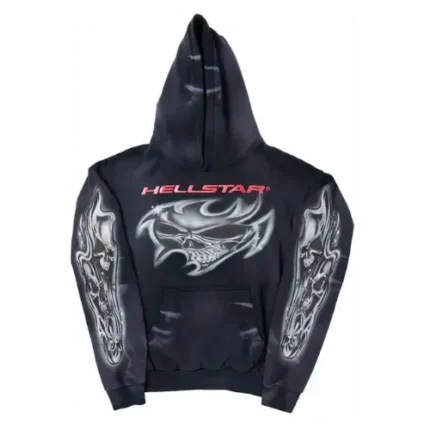 Hellstar Airbrushed Skull Black Hoodies