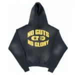Hellstar Yellow No Guts No Glory Print Black Hoodie