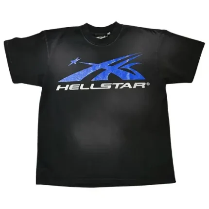 Black and Blue Hellstar Shirt with Logo
