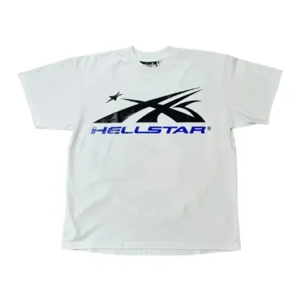 Blue and White Hellstar Gel Sport Logo Shirt