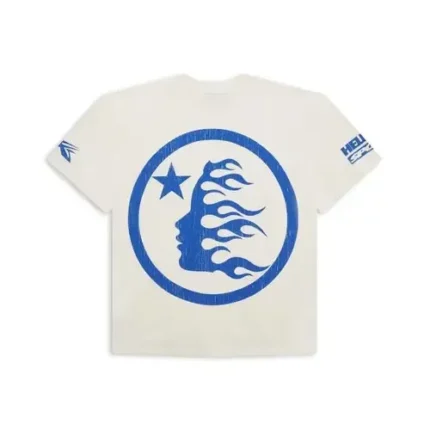 Blue and White Hellstar Sports Beat Us Print Shirt