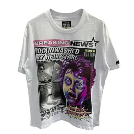 White Breaking News Hellstar T-shirt
