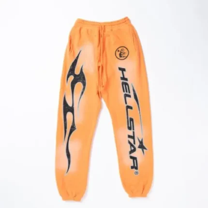 Hellstar Fire Orange Sweatpants in (Closed Elastic Bottom)