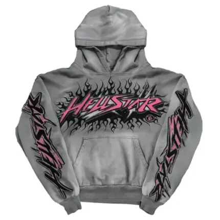 Hellstar Future Fire Grey and Pink Hoodie